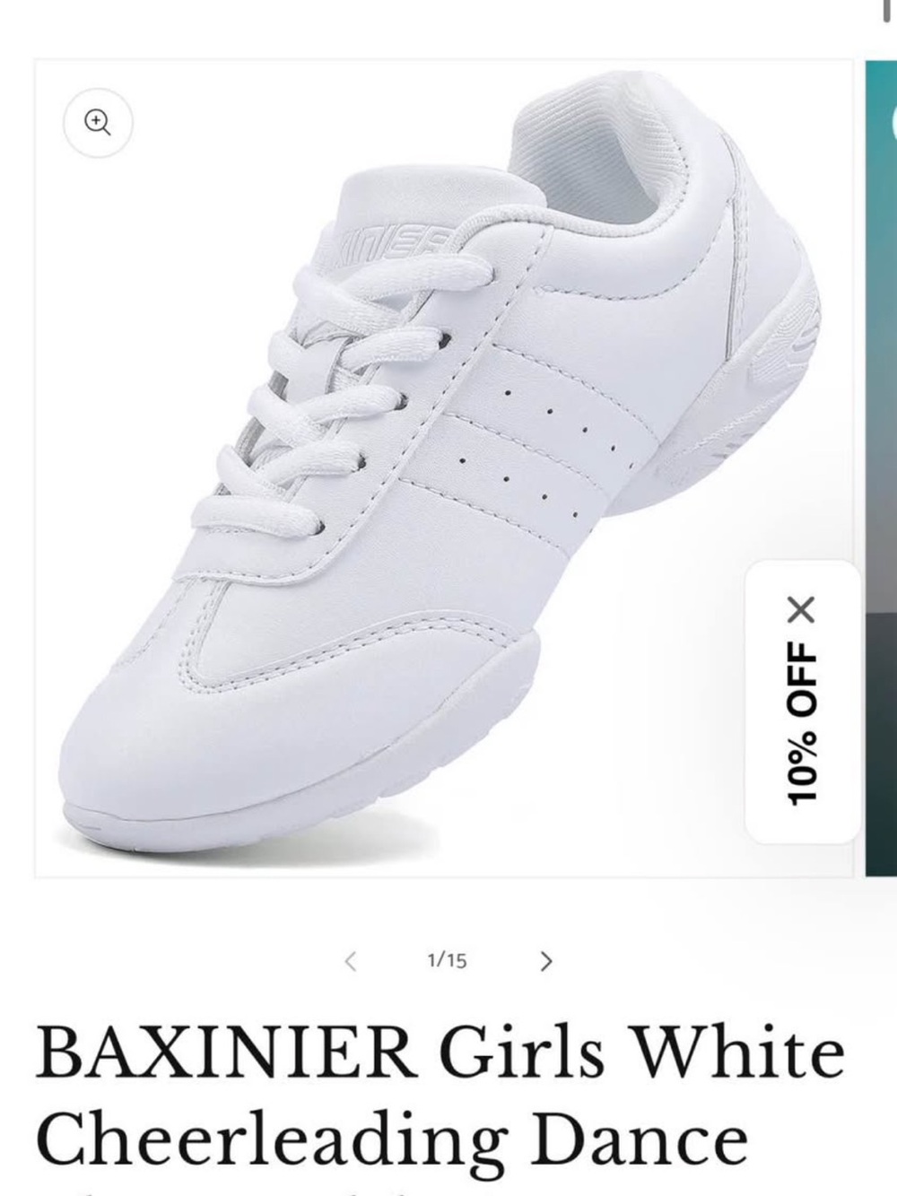 Girls White Lace-Up Dance/ Cheer Sneakers
